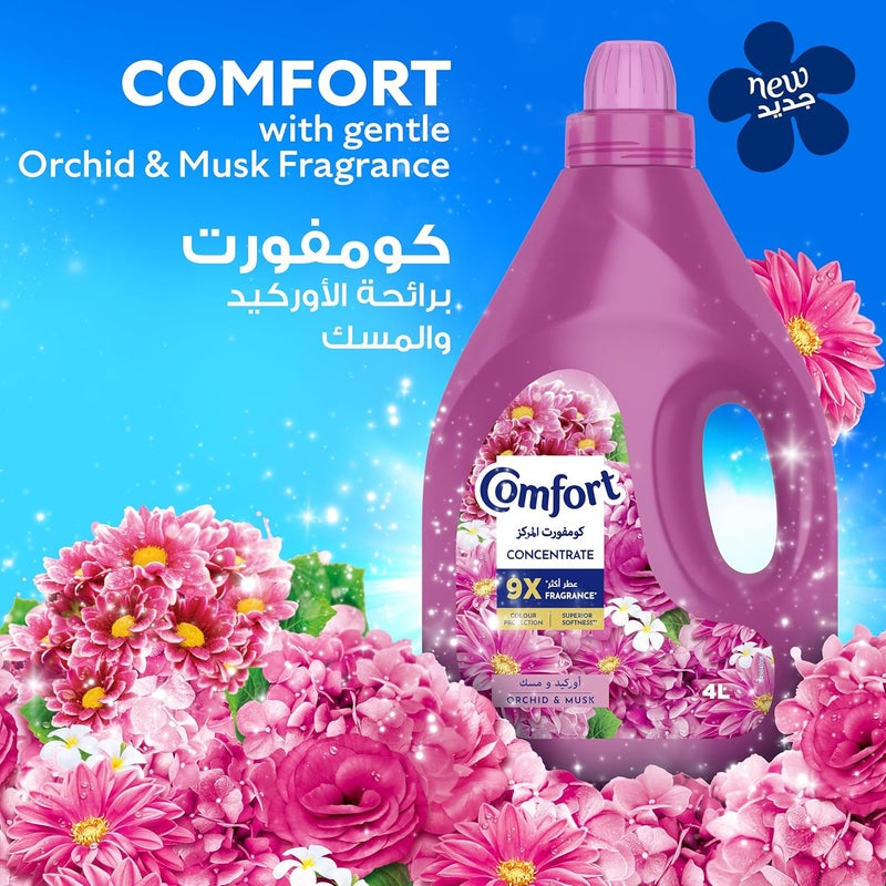 Comfort Concentrate Fabric Softener, Orchid & Musk, 9X Fragrance, 4L - Image 4