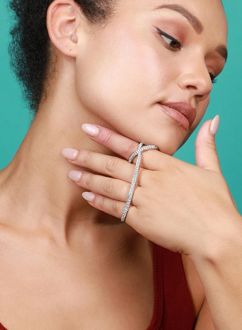 SOHI Shimmering Beauty Dazzling Artificial Ring Jewellery