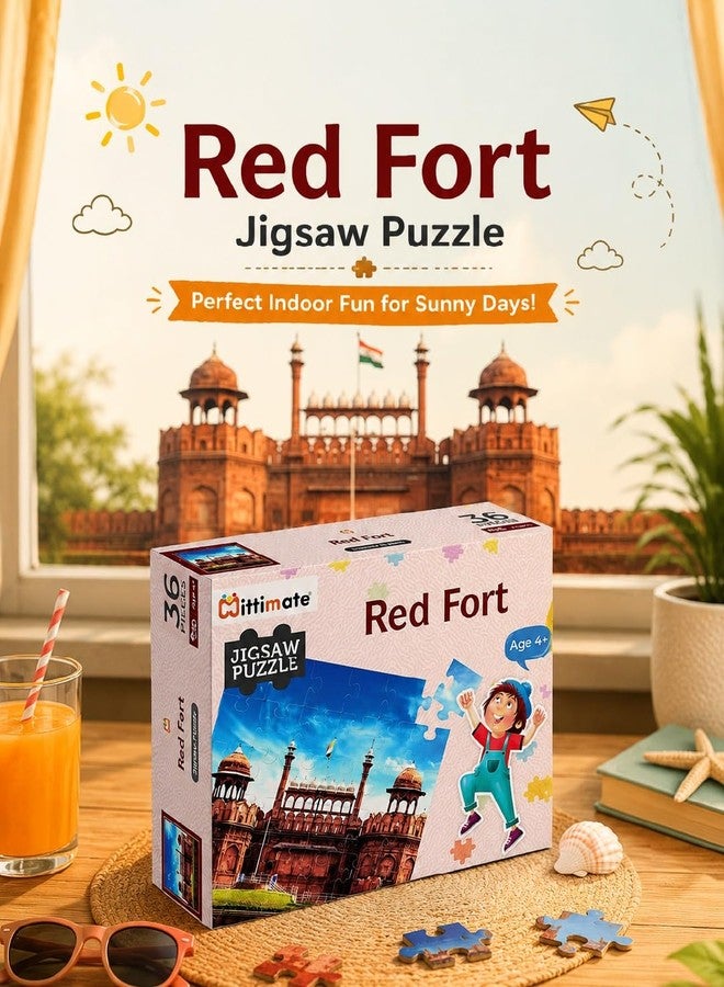 Mittimate Red Fort Jigsaw Puzzle Game for Kids Age 4 to 6 Old I 36 Pieces Puzzle Toy I Birthday Gift for Children - Image 1