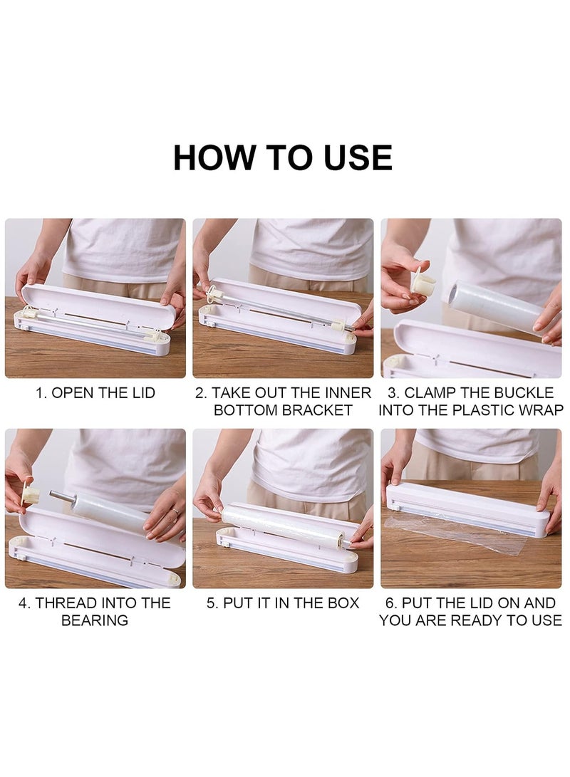 Reko Film Cutter Plastic Wrap Cutter Adjustable Storage Cutting Box Plastic Wrap Dispenser Kitchen Accessories  - Image 4