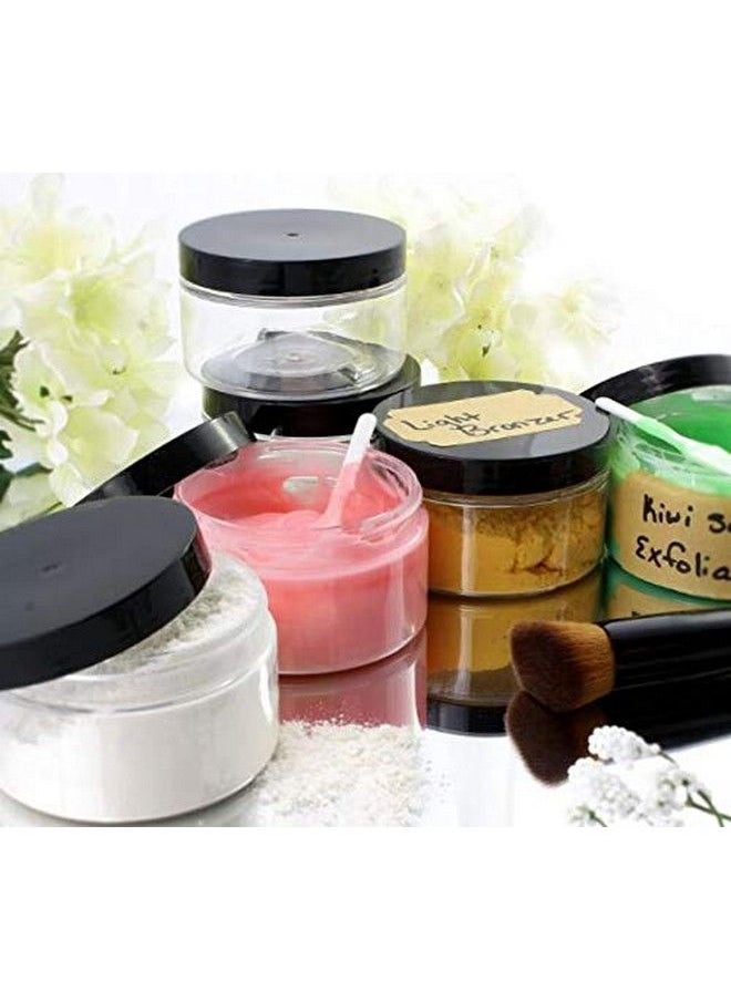 ericotry 6 Pack 4Oz/ 120Ml/ Gram Pet Plastic Refillable Jars Empty Cosmetic Containers Pot With Black Lids Small Ounce For Lip Balm Eye Shadow Powder Handmade Shaving Soap Ointments  - Image 5