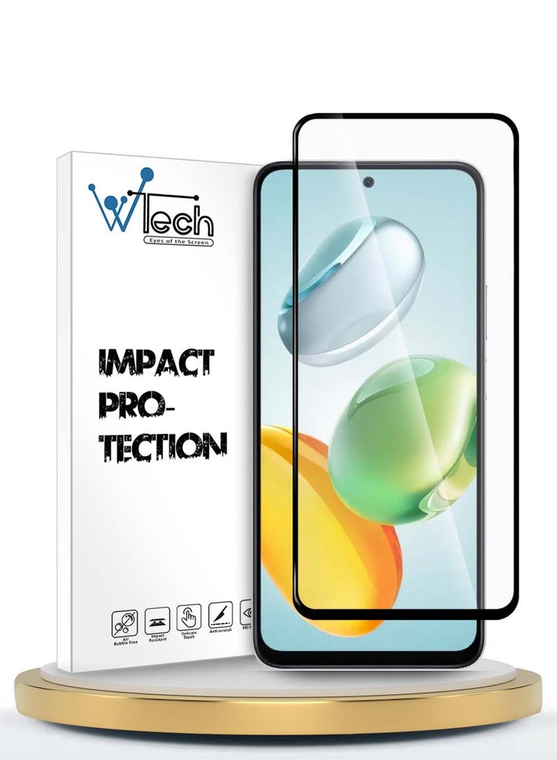 Wtech Honor X7c 4G 2024 Premium E2E Series Full Glue Full Cover Tempered Glass Screen Protector - Clear/Black - Image 1