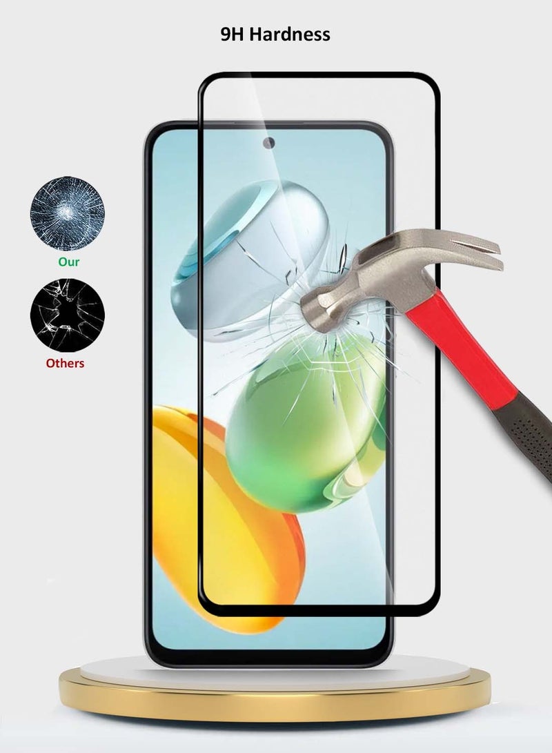 Wtech Honor X7c 4G 2024 Premium E2E Series Full Glue Full Cover Tempered Glass Screen Protector - Clear/Black - Image 3