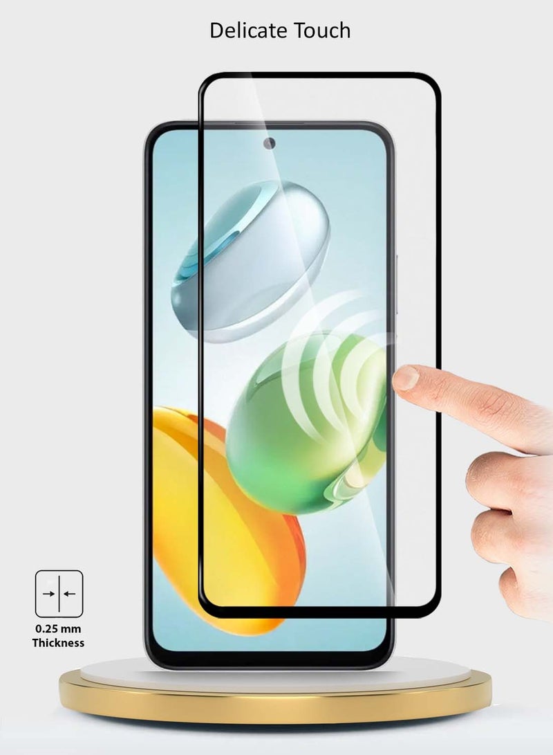 Wtech Honor X7c 4G 2024 Premium E2E Series Full Glue Full Cover Tempered Glass Screen Protector - Clear/Black - Image 4