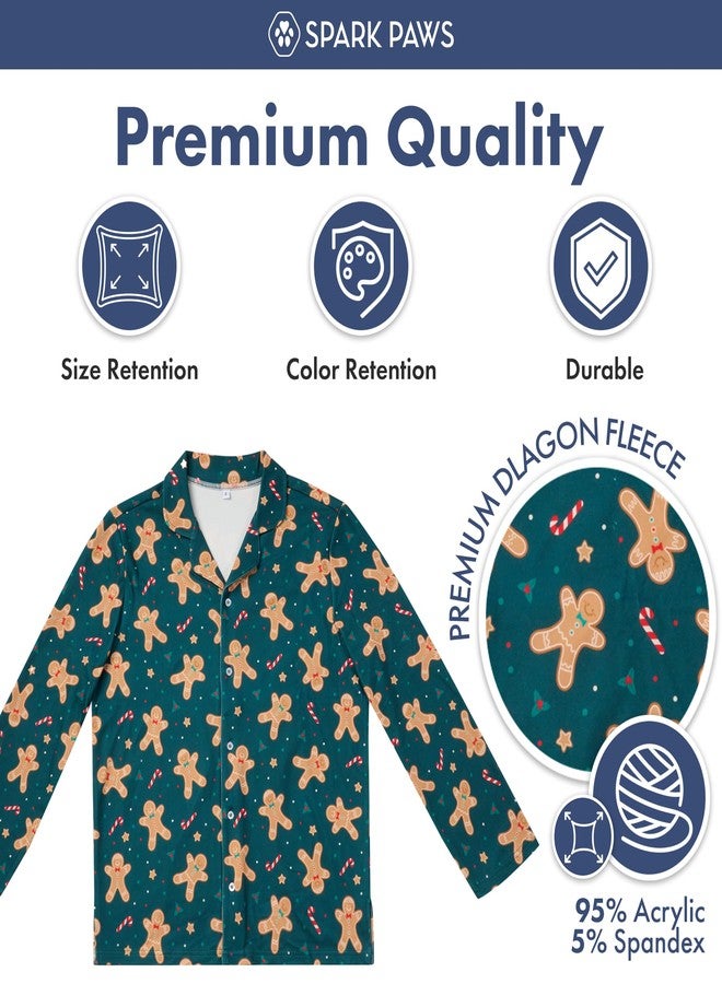 Spark Paws Christmas Matching Dog and Owner Pajama Top, Festive Holiday Family Outfit Sets, Gingerbread Man - Large - Image 3