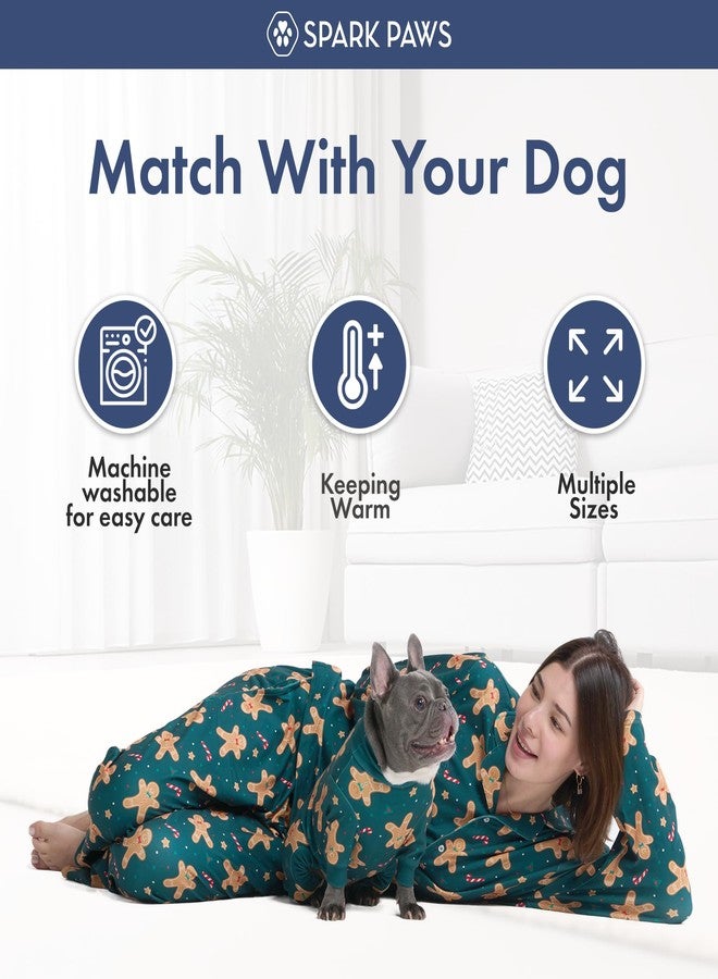 Spark Paws Christmas Matching Dog and Owner Pajama Top, Festive Holiday Family Outfit Sets, Gingerbread Man - Large - Image 5