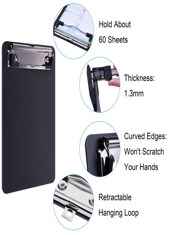 Wisdompro Mini Clipboard, Wisdompro 2 Pack 4.7" x 7.3" Small Clip Boards for A6 Notepads, Memo Size Receipt, Pocket Lists - Black, Blue - Image 5