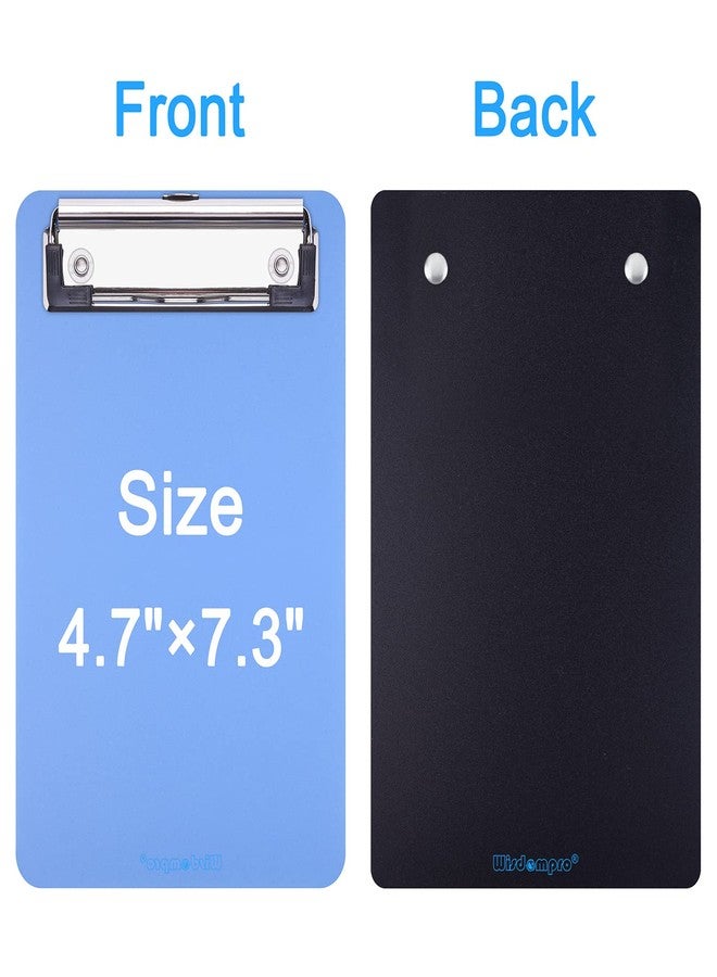Wisdompro Mini Clipboard, Wisdompro 2 Pack 4.7" x 7.3" Small Clip Boards for A6 Notepads, Memo Size Receipt, Pocket Lists - Black, Blue - Image 3
