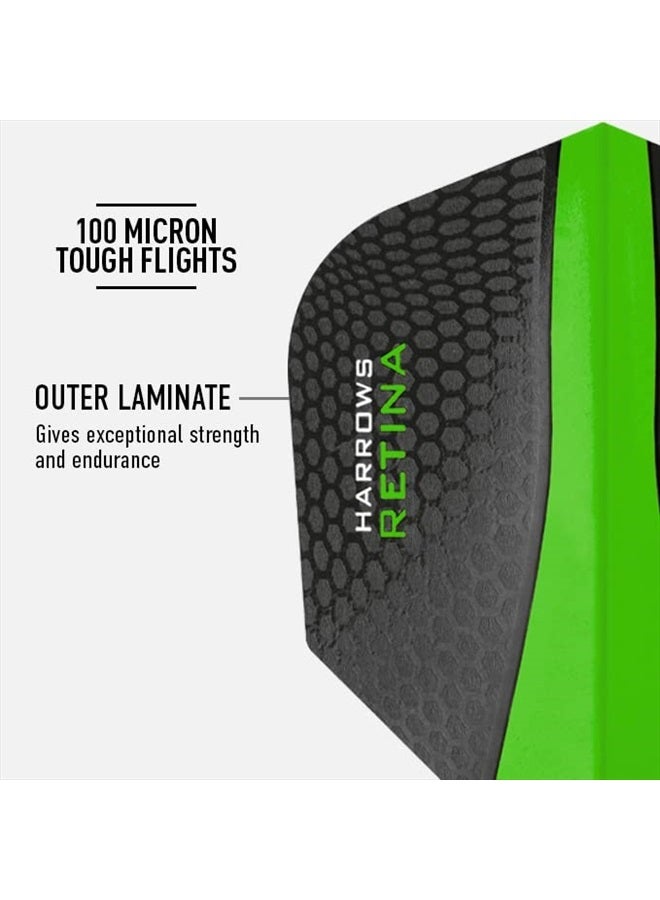 Harrows Retina Dart Flights | 5 x sets Darts Flights (15 Flights Total) I 100 Micron Dart Flights I Premium Extra Strong Made in UK I Professional Darts Accessories I Green Dart Flights - Image 3