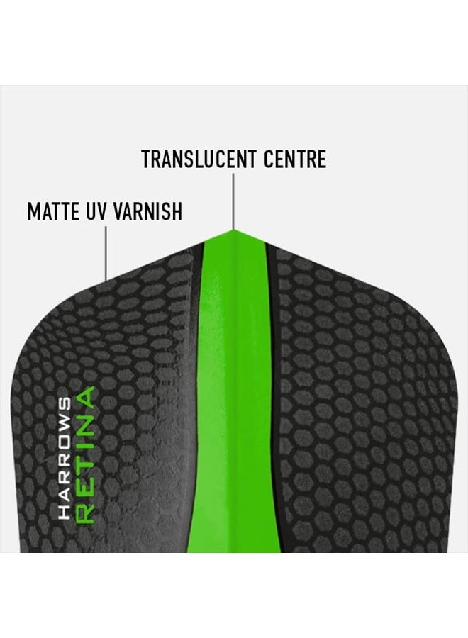 Harrows Retina Dart Flights | 5 x sets Darts Flights (15 Flights Total) I 100 Micron Dart Flights I Premium Extra Strong Made in UK I Professional Darts Accessories I Green Dart Flights - Image 2