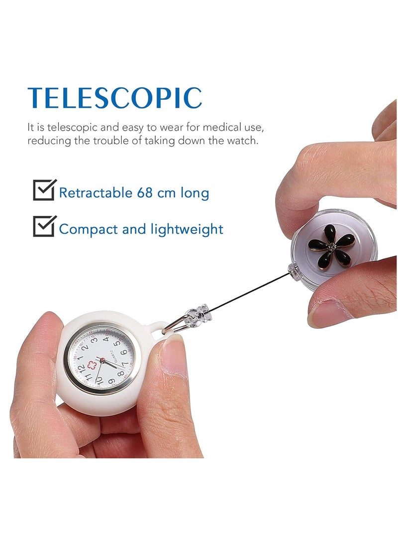 Oasisgalore Nurse Watch, Nurse Lapel Watch Clip On Watch Retractable Nurse Fob Watch Nursing Watch for Nurse Doctor  - Image 3