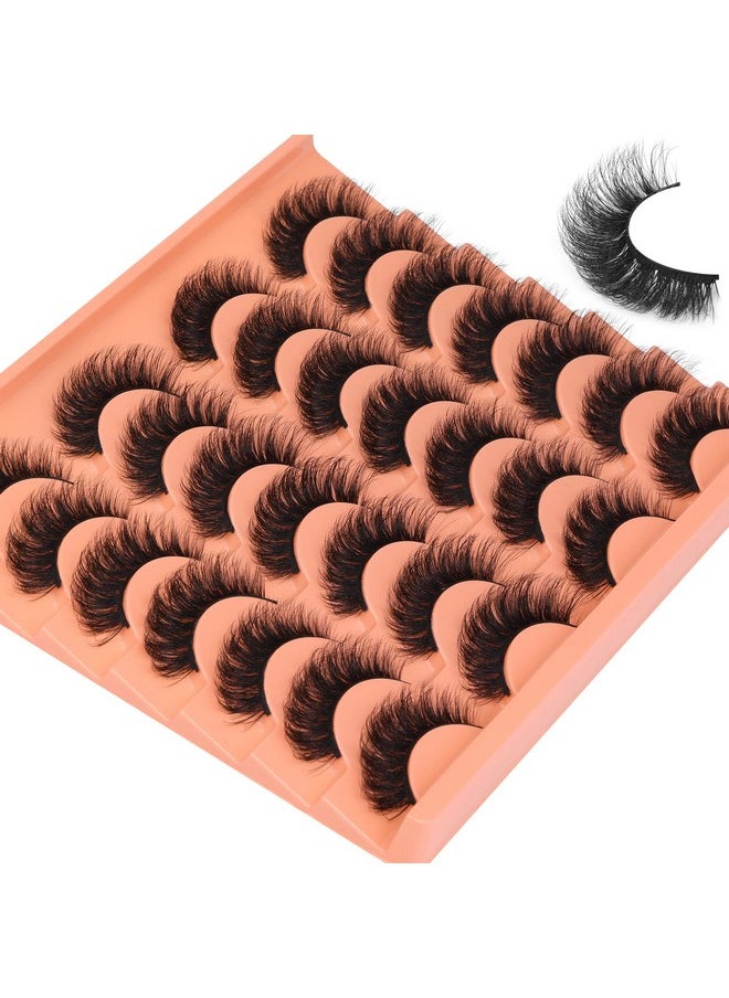 ALICROWN HAIR Short Lashes Natural Look False Eyelashes Thick Fluffy Faux Mink Lashes Pack Wispy Strip Fake Eyelashes Cat Eye Lashes That Look Like Extensions 14 Pairs Black  - Image 4
