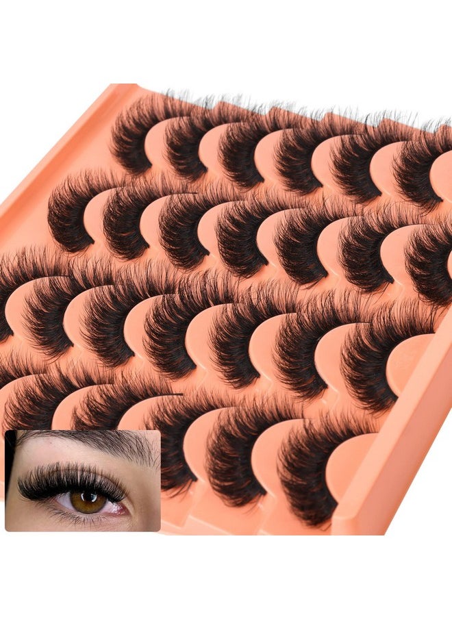 ALICROWN HAIR Short Lashes Natural Look False Eyelashes Thick Fluffy Faux Mink Lashes Pack Wispy Strip Fake Eyelashes Cat Eye Lashes That Look Like Extensions 14 Pairs Black  - Image 1