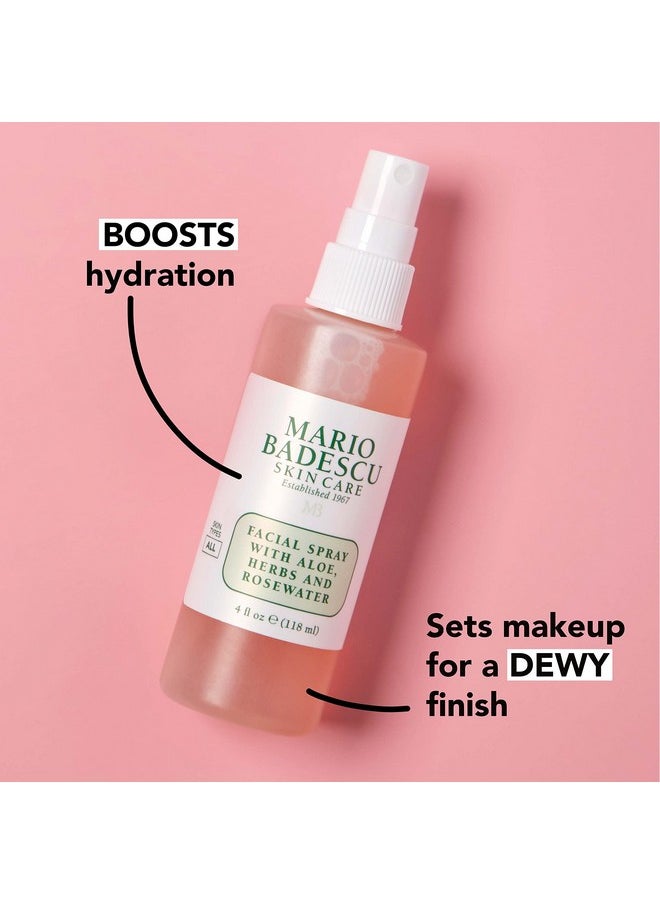 MARIO BADESCU - Mario Badescu Facial Spray with Aloe, Herbs and Rose Water for All Skin Types, Face Mist that Hydrates, Rejuvenates & Clarifies, 8 & 4 FL OZ Combo - Image 1