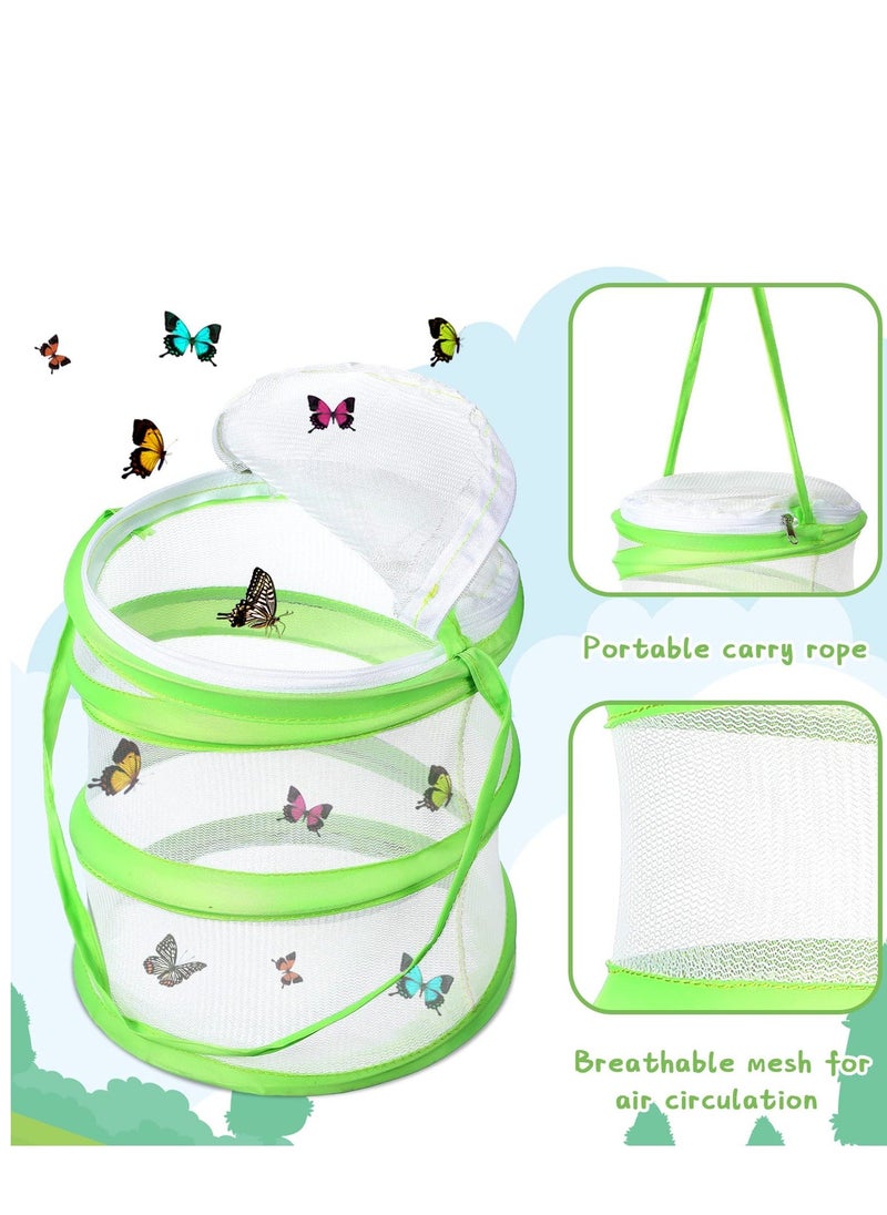 Y&D - 4 Pcs Butterfly Habitat Cage Bulk, Insect Net Giant Collapsible Mesh Terrarium Pop-up Clear Caterpillars with Zipper Door(5.51 x 7.09 Inch) - Image 1