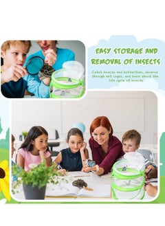 Y&D 4 Pcs Butterfly Habitat Cage Bulk, Insect Net Giant Collapsible Mesh Terrarium Pop-up Clear Caterpillars with Zipper Door(5.51 x 7.09 Inch)  - Image 4