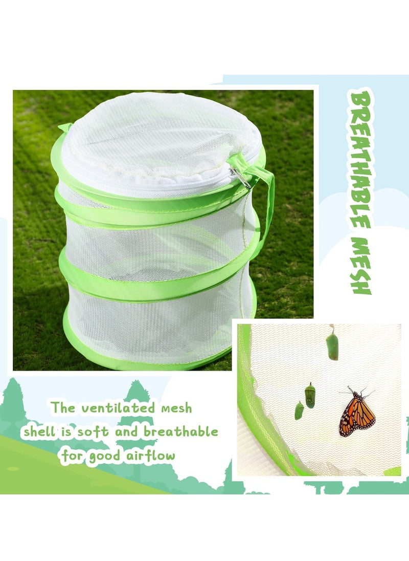 Y&D - 4 Pcs Butterfly Habitat Cage Bulk, Insect Net Giant Collapsible Mesh Terrarium Pop-up Clear Caterpillars with Zipper Door(5.51 x 7.09 Inch) - Image 1