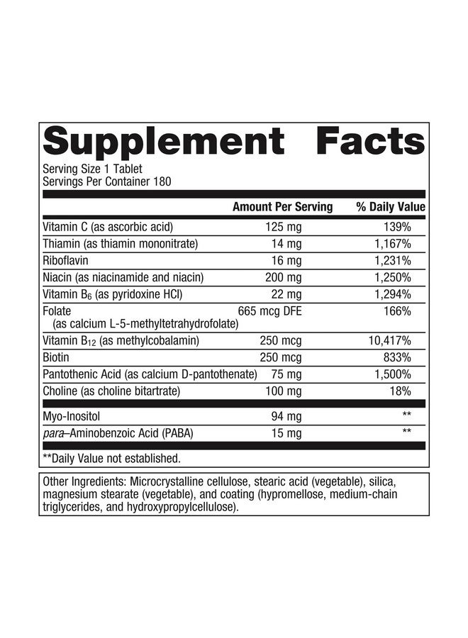 Metagenics Vitamin B-Complex - Energy Support & Healthy Stress Response* - with Vitamin B6 & B12 - Vegetarian & Gluten-Free - 180 Count - Image 1