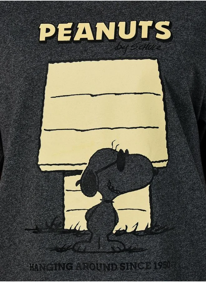 Styli Acid Wash Peanuts Graphic Oversized T-Shirt