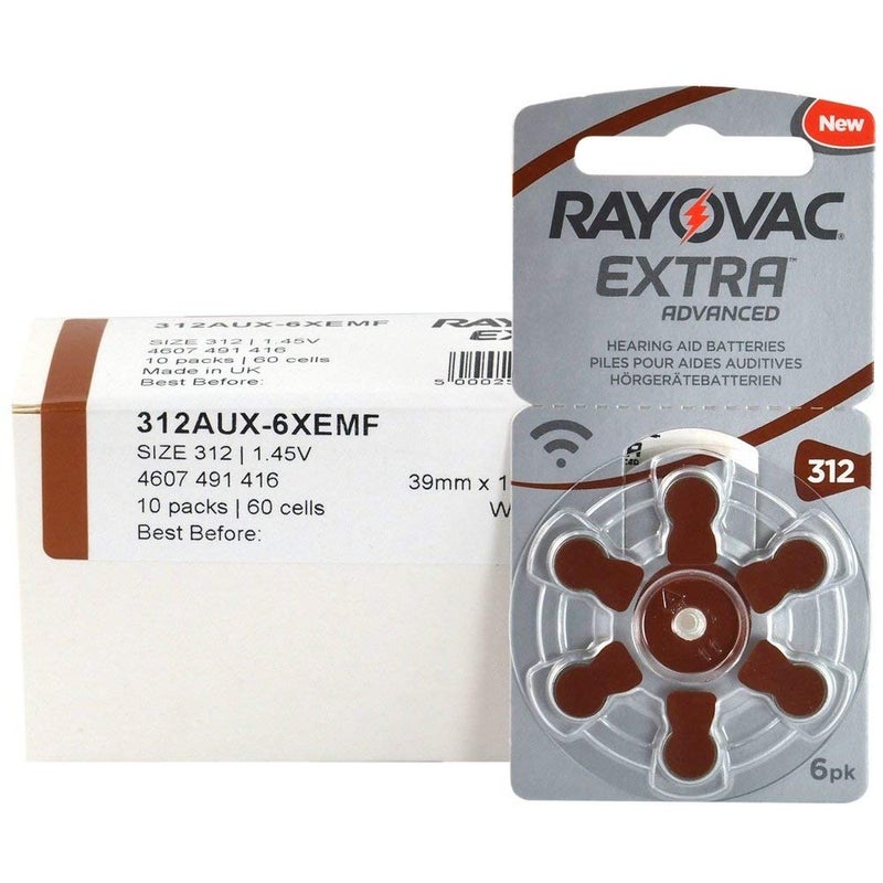 VARTA Rayovac Hearing Aid Battery, Size 312 (60 Batteries) - Image 2