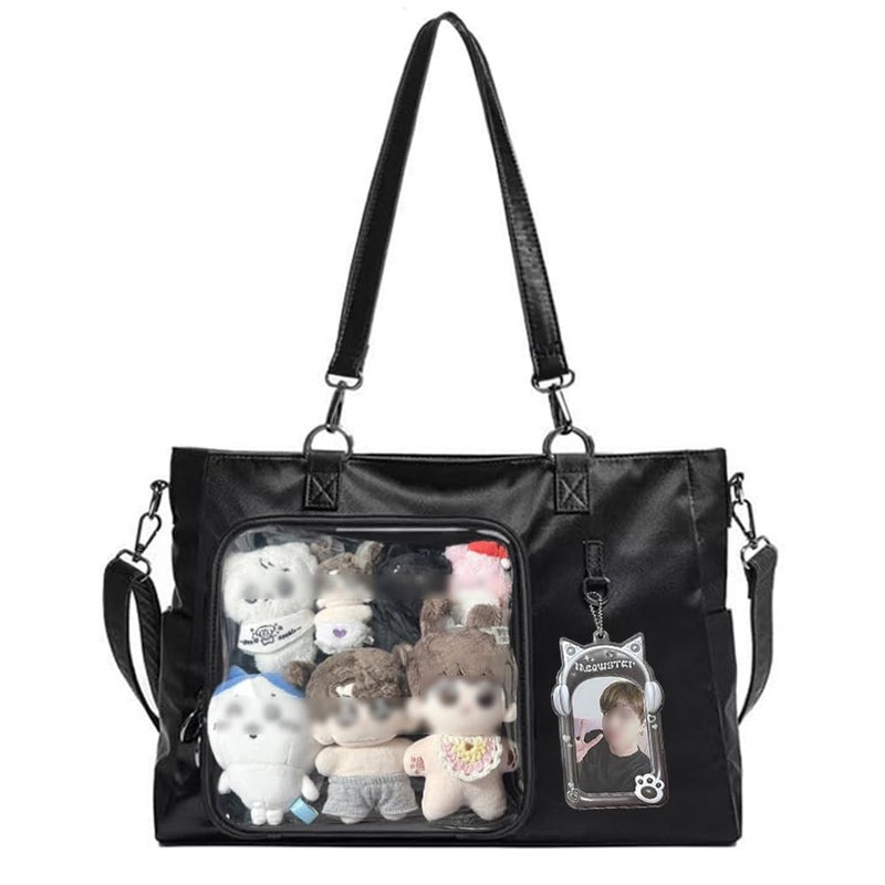 WELLRI Ita Bag with Insert Kpop Plushies Tote Bag Kawaii Anime Pin Display Crossbody Shoulder Messenger Bag - Image 1