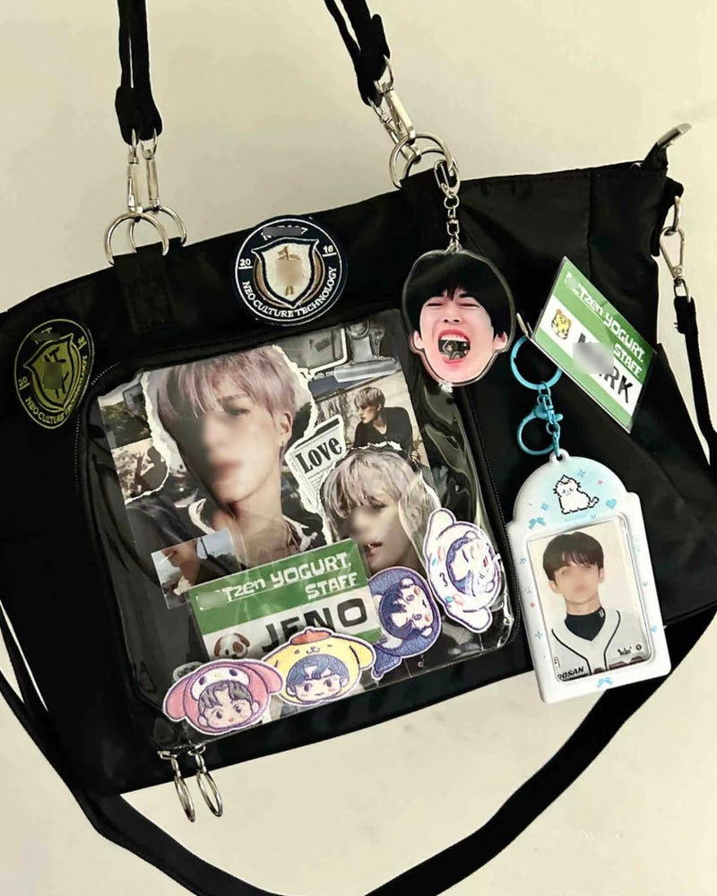 WELLRI Ita Bag with Insert Kpop Plushies Tote Bag Kawaii Anime Pin Display Crossbody Shoulder Messenger Bag - Image 2