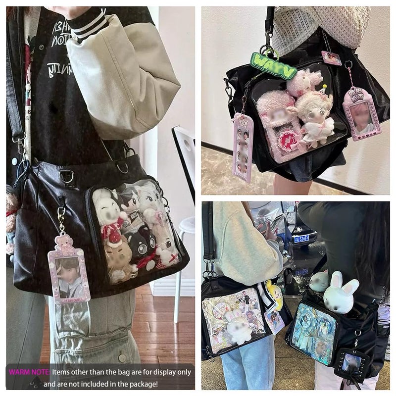 WELLRI Ita Bag with Insert Kpop Plushies Tote Bag Kawaii Anime Pin Display Crossbody Shoulder Messenger Bag - Image 3
