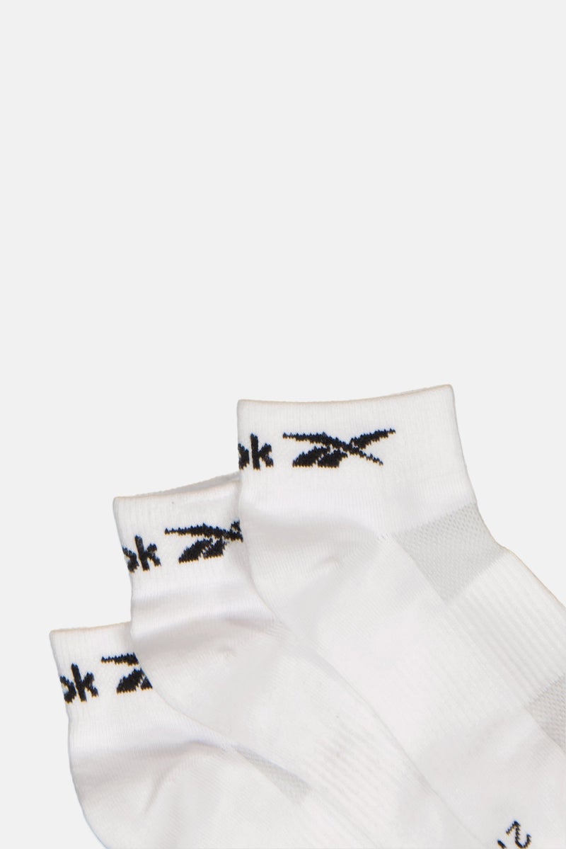 Reebok Kids Boy 3 Pairs Brand Logo Ankle Socks, White - Image 2
