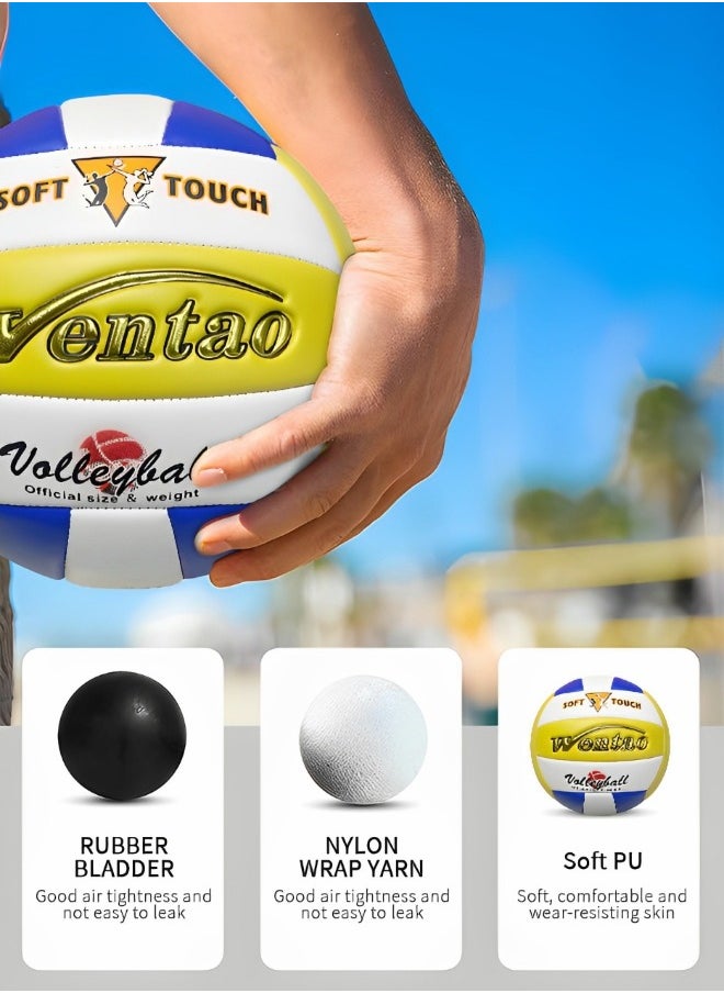 GROIC - Official Size 5 Volleyball, Waterproof Soft Indoor Outdoor Volleyball  for Beach Play, Game,Gym,Training Soft Beach Sand Volleyball for Beginner Teenager Adult(With Pump) - Image 1