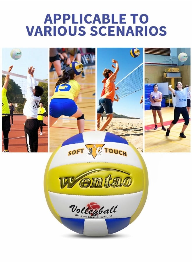 GROIC - Official Size 5 Volleyball, Waterproof Soft Indoor Outdoor Volleyball  for Beach Play, Game,Gym,Training Soft Beach Sand Volleyball for Beginner Teenager Adult(With Pump) - Image 1