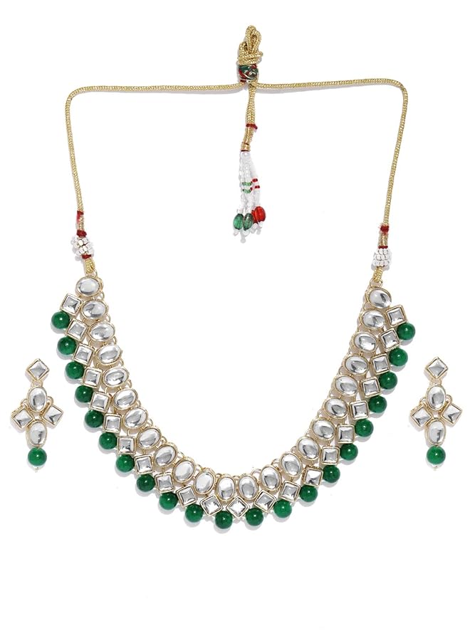 erorex Kundan And Pearls Jewelery Set For Women Golden Zpfk8530 - Image 1