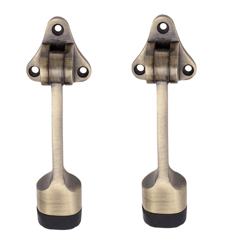 Atom Door Stopper | Kickdown Door Stop with One Touch | Adjustable Height & Rubber Tip 1.5 Inches, Door Stops (Brass Antique Finish, DS003), Pack of 2 - Image 3