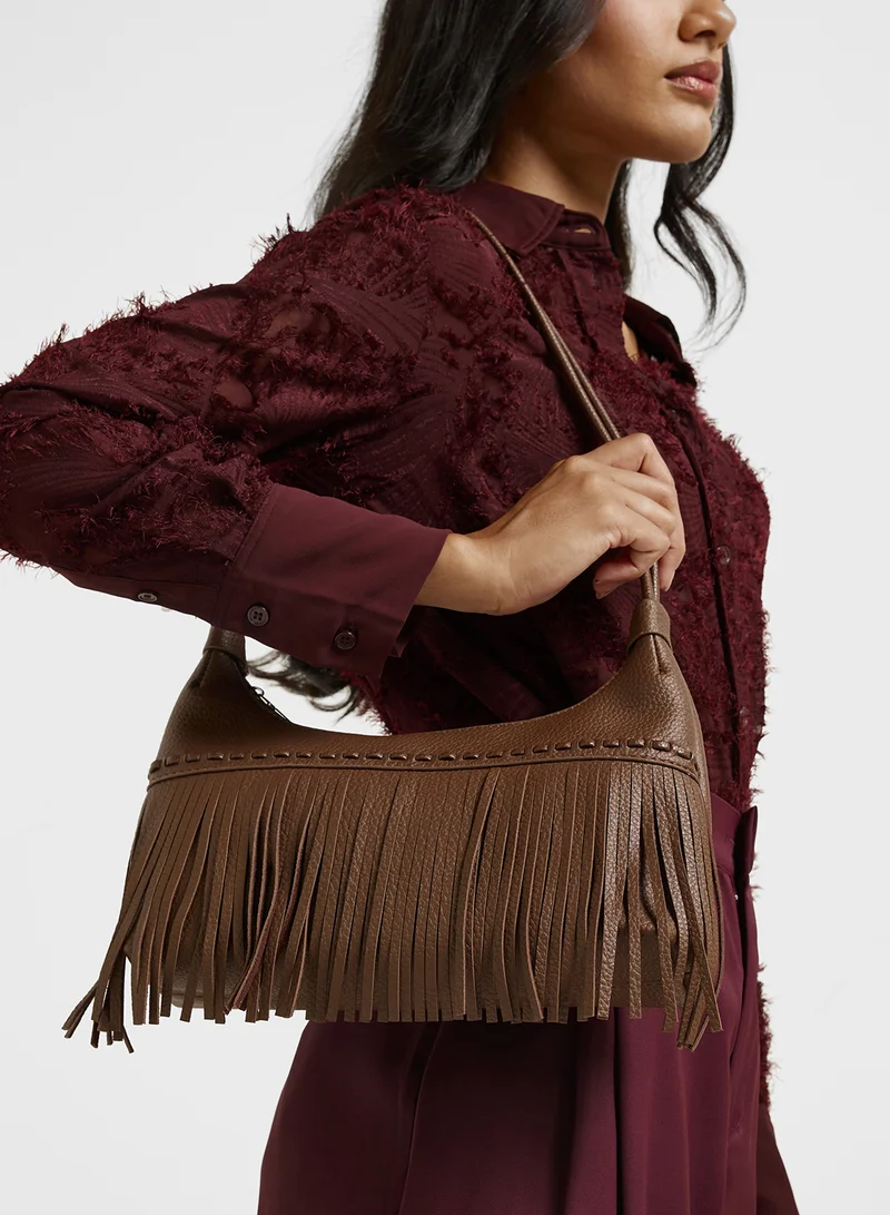 Ginger Tassel Detail Shoulder Bag