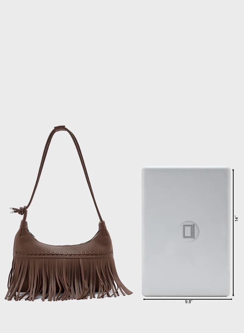 Ginger Tassel Detail Shoulder Bag