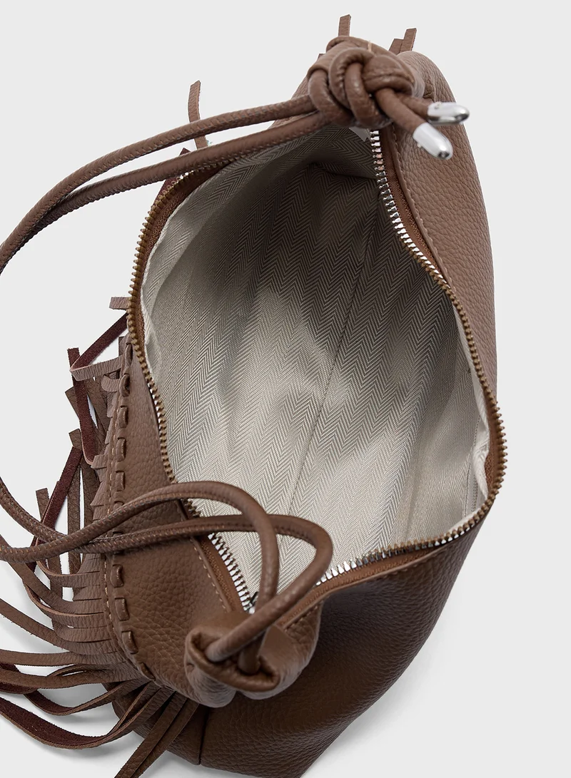 Ginger Tassel Detail Shoulder Bag