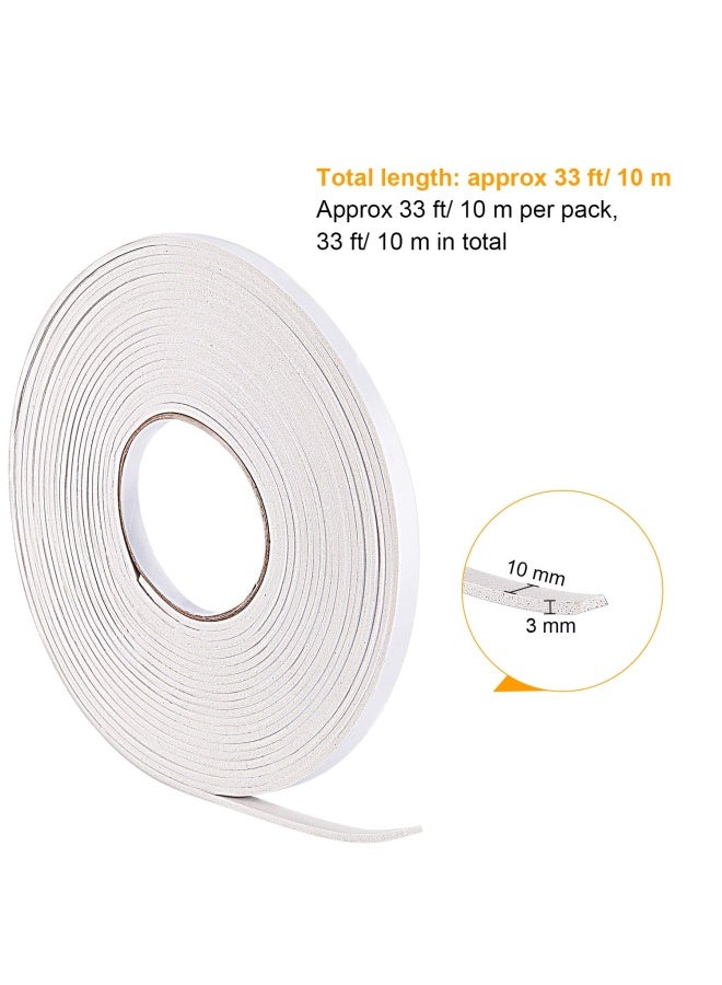 Hestya 10 M Foam Draught Excluder Weather Strip Tape Weatherstrip Weather Seals For Window Door Sealing 3 Mm White - Image 2