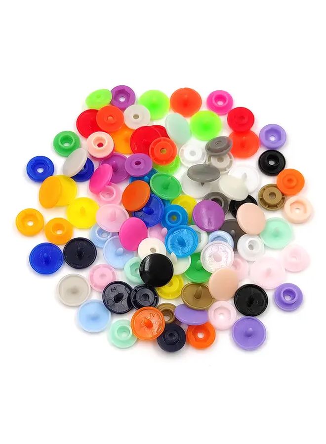 100 Sets T5 Plastic Snap Buttons No Sew Fasteners For Clothing Bags Crafts - Image 4