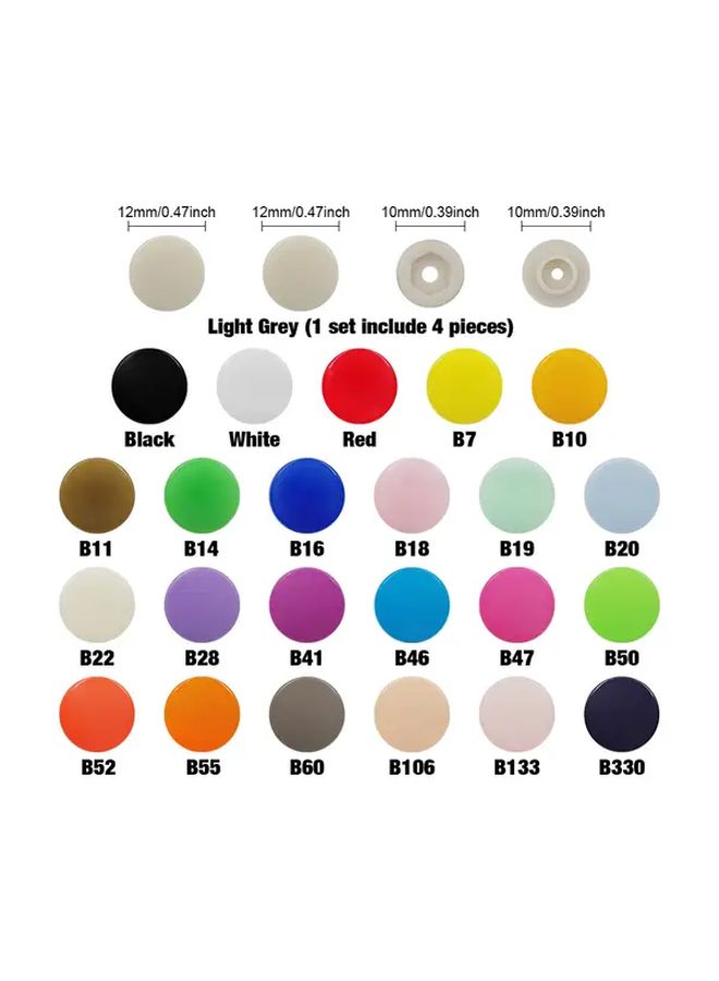 100 Sets T5 Plastic Snap Buttons No Sew Fasteners For Clothing Bags Crafts - Image 2