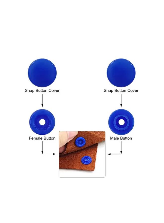 100 Sets T5 Plastic Snap Buttons No Sew Fasteners For Clothing Bags Crafts - Image 5