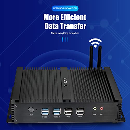 KINGDEL Fanless Mini Desktop Computer, Powerful Industrial PC with Core i7 CPU, 8GB RAM, 128GB SSD, 2xNICs, 2xHD Ports, 4xUSB 3.0, 6xCOM RS232, WiFi, Silent Working - Image 3