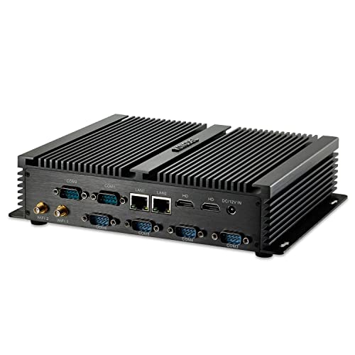 KINGDEL Fanless Mini Desktop Computer, Powerful Industrial PC with Core i7 CPU, 8GB RAM, 128GB SSD, 2xNICs, 2xHD Ports, 4xUSB 3.0, 6xCOM RS232, WiFi, Silent Working - Image 1