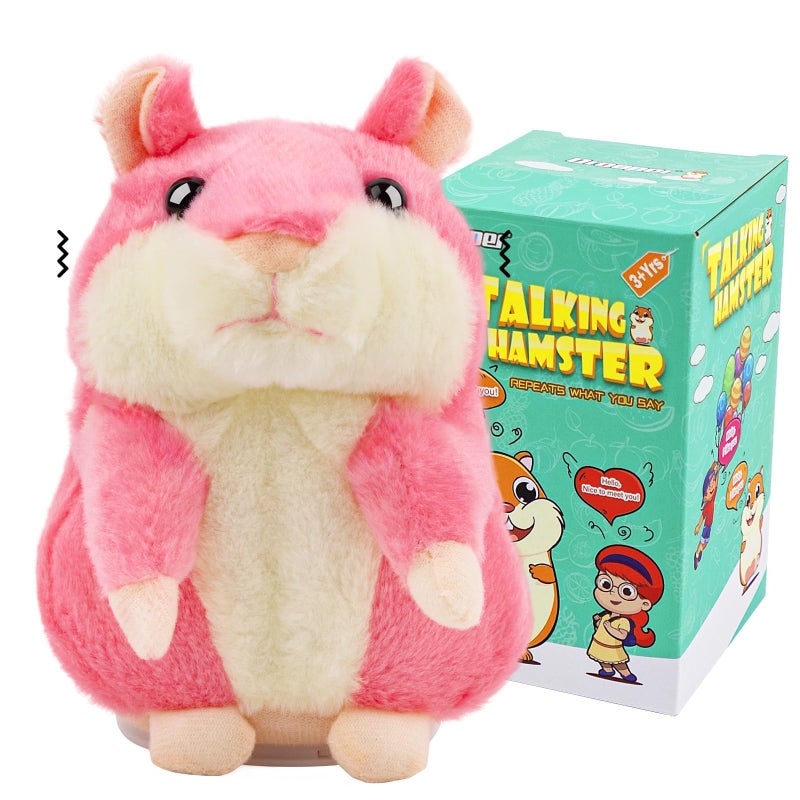 Qrooper Talking Hamster Toddler Stuffed Animal Toys for Boys Girls 2 3 4 5 6 Year Old Repeats What You Say Interactive Plush Sensory Companion Toy for Kids Easter Basket Stuffers Birthday Gifts - Image 3