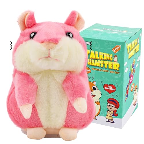Qrooper Talking Hamster Toddler Stuffed Animal Toys for Boys Girls 2 3 4 5 6 Year Old Repeats What You Say Interactive Plush Sensory Companion Toy for Kids Easter Basket Stuffers Birthday Gifts - Image 1