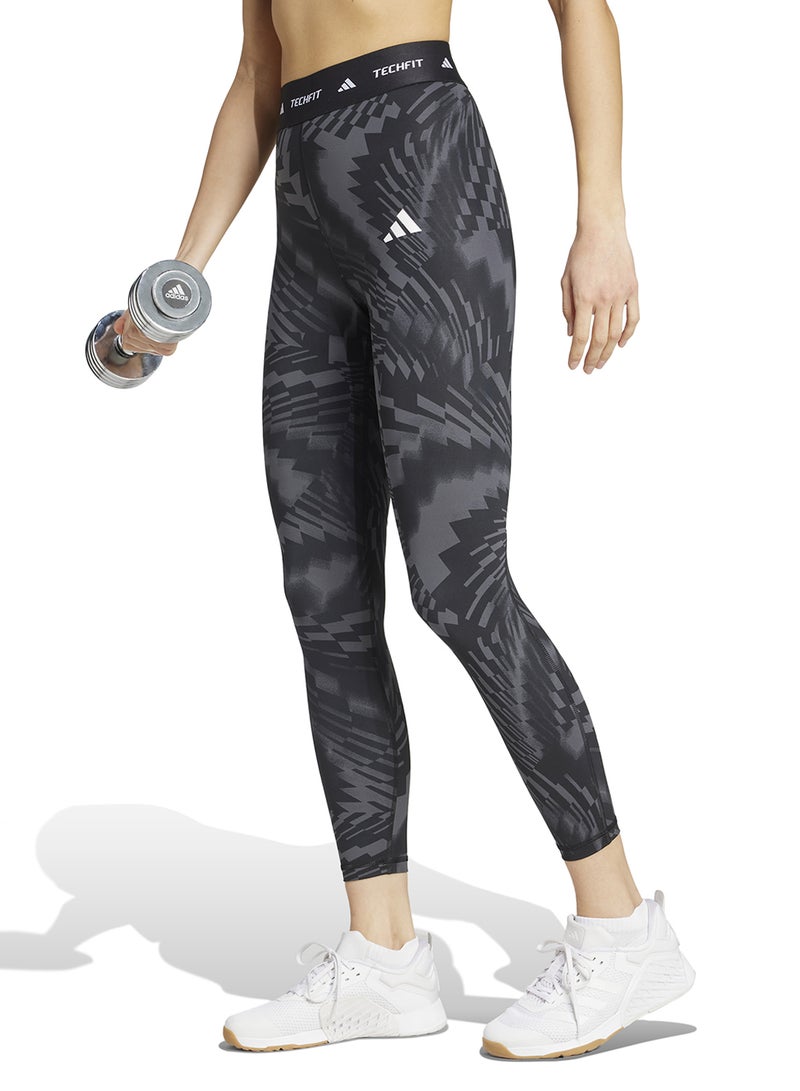 Adidas 7/8 Techfit Printed Leggings - Image 1