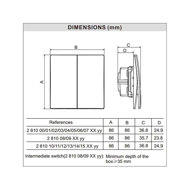 Legrand Mallia Senses 16A 3-Gang 1-Way Switch - Dark Silver - Image 4