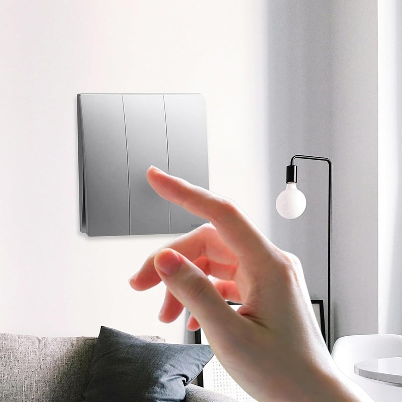 Legrand Mallia Senses 16A 3-Gang 1-Way Switch - Dark Silver - Image 3