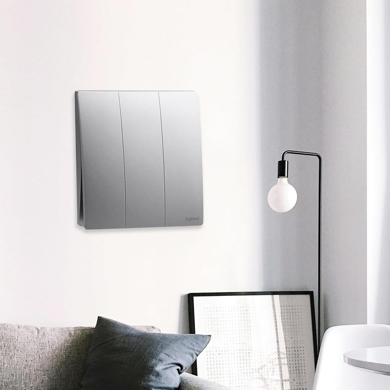 Legrand Mallia Senses 16A 3-Gang 1-Way Switch - Dark Silver - Image 2
