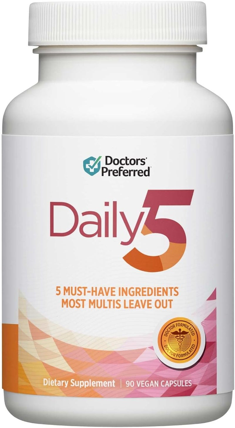 DOCTORS PREFERRED Daily5 with MustHave Clinically Validated Ingredients That Cover The Vital Areas for Good Health and Living YoungerHeart Joints Circulation 90 Vegan Capsules - Image 1