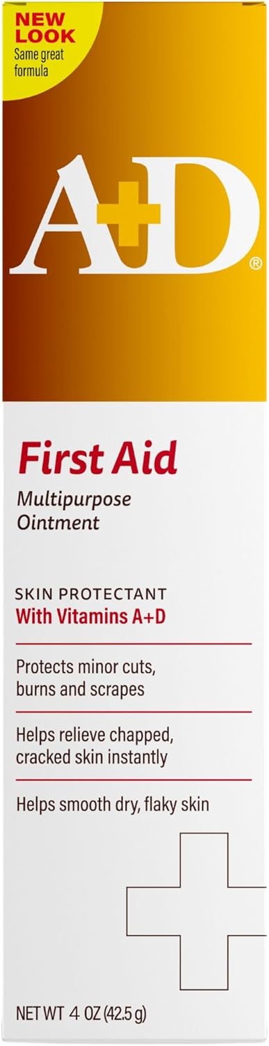 AD First Aid Multipurpose Healing Ointment  Moisturizing Skin Protectant for Dry Cracked Heels Elbows Hands and Lips  Protects Minor Cuts Burns  Scrapes  4 oz Tube - Image 1