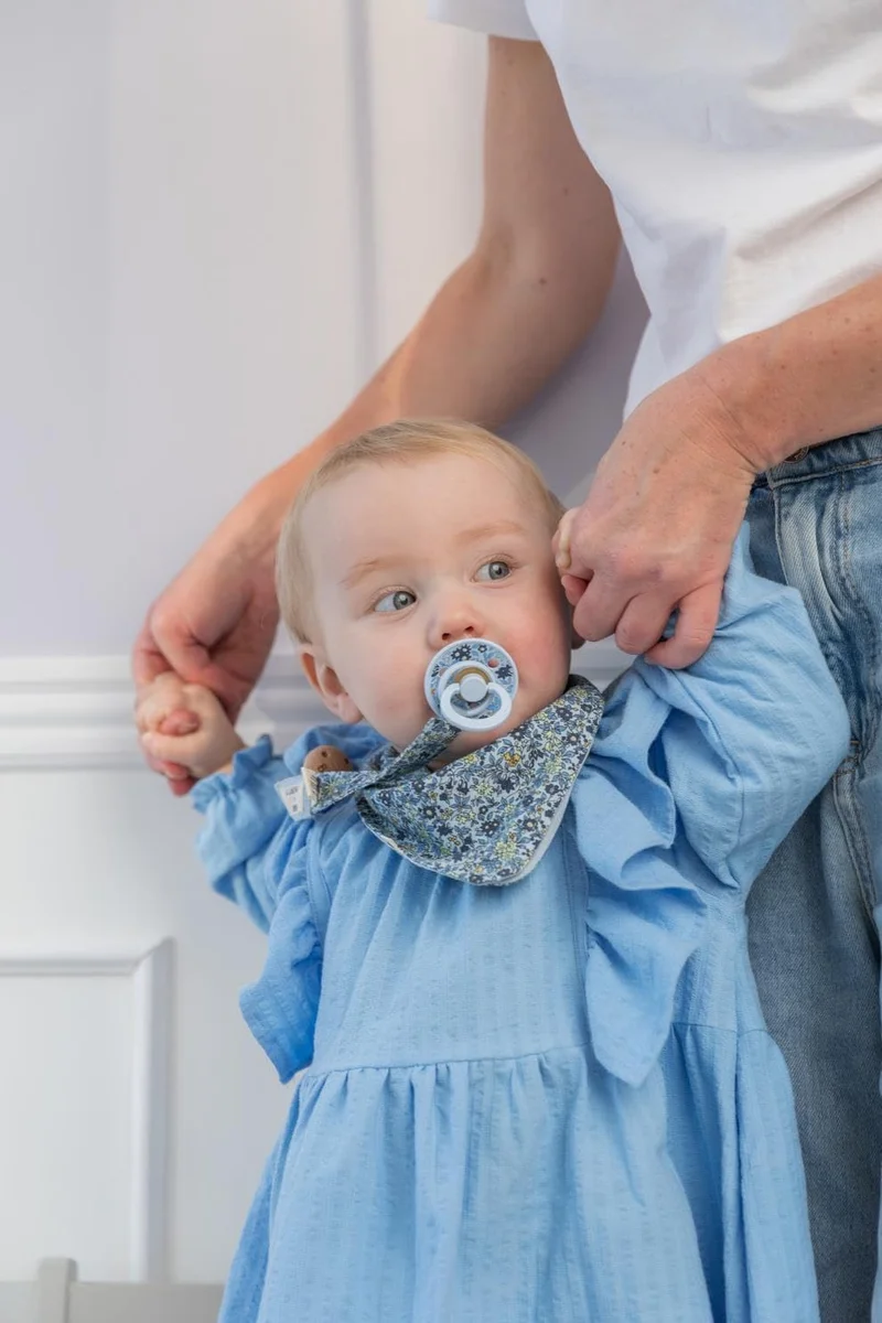 BIBS BIBS x Liberty Bandana Bib in Chamomile Lawn Baby Blue
